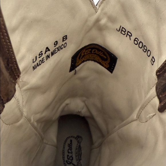 WOMENS J.B. Dillon leather fringe brown cowboy boots SZ 9 - Picture 8 of 8